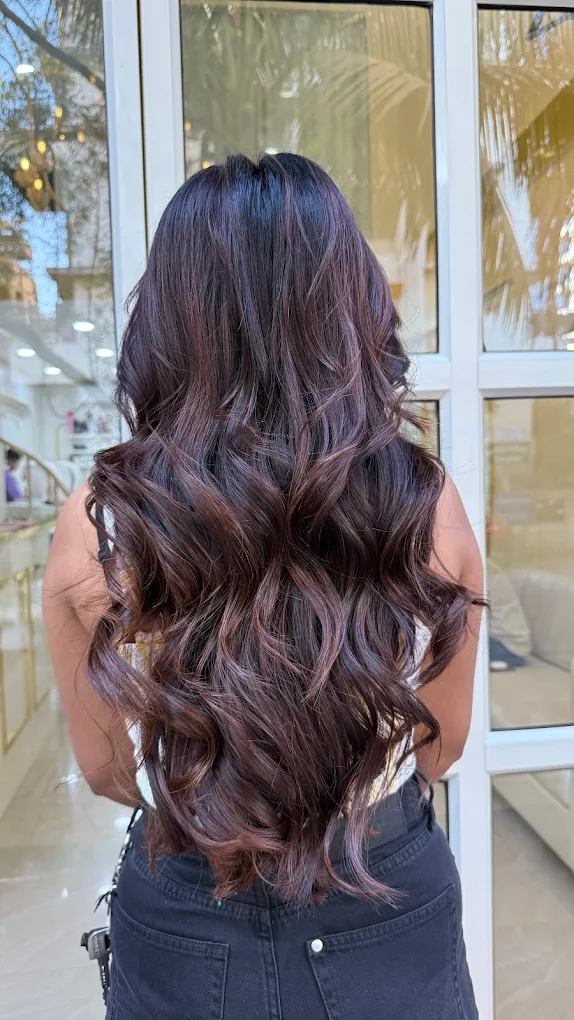 Chocolate Brown Waves Highlights at 24K Springs Salon Pune